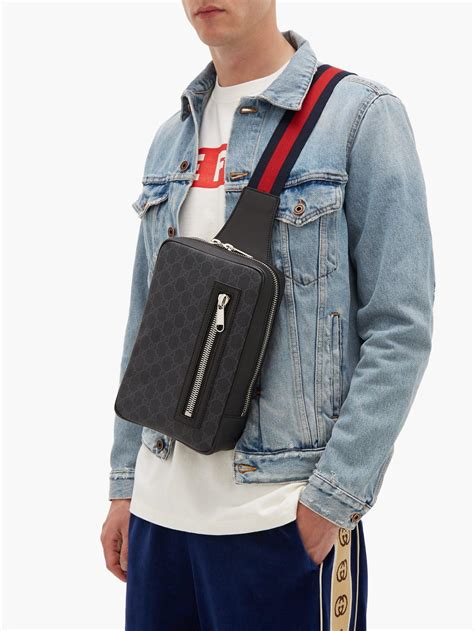 gucci black bag men|gucci leather bag men.